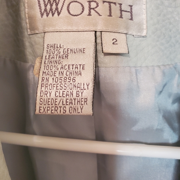 Worth Genuine leather Jacket baby blue - Picture 3 of 4
